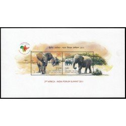 India HB 92 2011 2 Cumbre Fórum África-India fauna elefante MNH India HB 92 2011 2 Cumbre Fórum África-India fauna elefante MNH