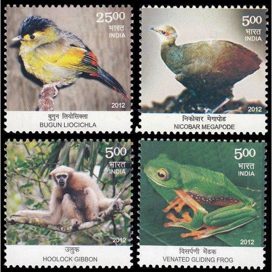 India 2431/34 2012 Fauna endémica India MNH India 2431/34 2012 Fauna endémica India MNH