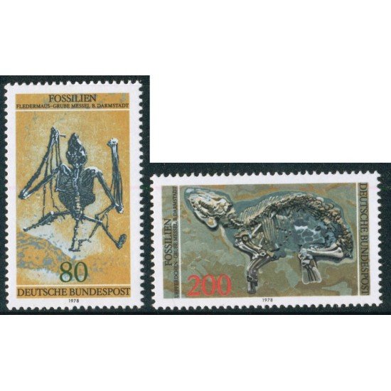 FAU5/S Alemania Federal  Germany  Nº 821/22  1978  Patrimonio arqueológico-Fósiles-Lujo