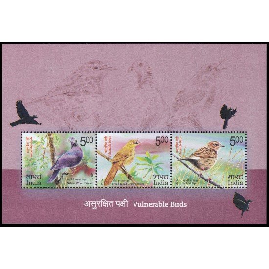 India HB 155 2017 Pájaros en peligro MNH