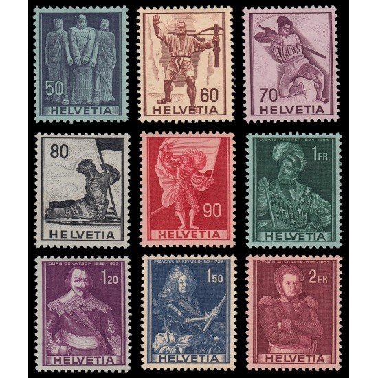 Suiza Switzerland 358/66  1941 Serie histórica MH