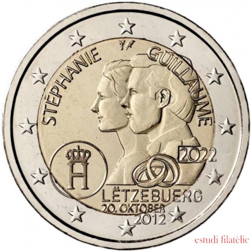 Luxemburgo 2022 2 € euros conmemorativos Av. Boda Guillermo 