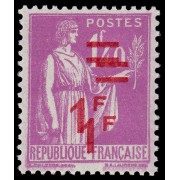 France Francia 484a 1940-41 paz paix Doble sobrecarga MNH