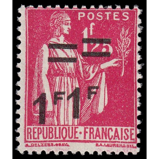 France Francia 483b 1940-41 paz paix Doble sobrecarga MNH France Francia 483b 1940-41 paz paix Doble sobrecarga MNH