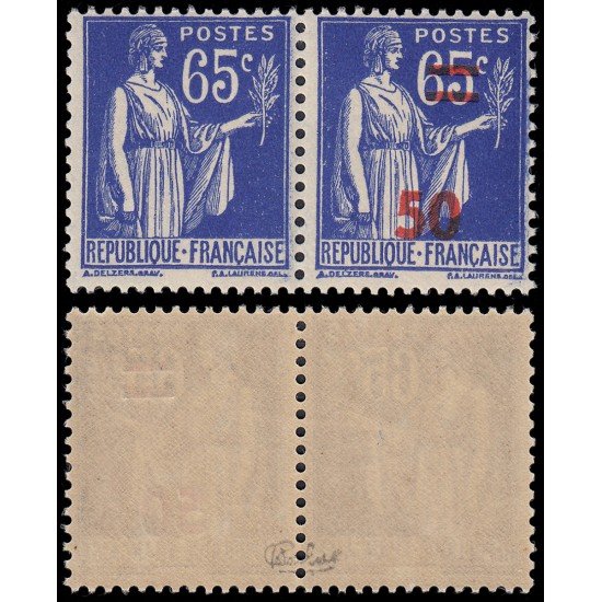 France Francia 479d 1940-41 paz paix Espectacular pareja MNH France Francia 479d 1940-41 paz paix Espectacular pareja MNH