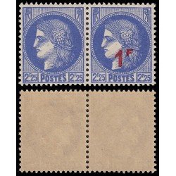 France Francia 487a 1940-41 Cérès Espectacular pareja MNH France Francia 487a 1940-41 Cérès Espectacular pareja MNH