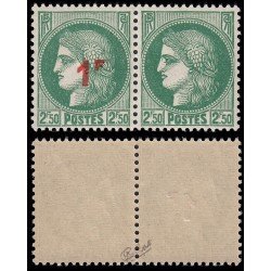 France Francia 488a 1940-41 Cérès Espectacular pareja MNH France Francia 488a 1940-41 Cérès Espectacular pareja MNH