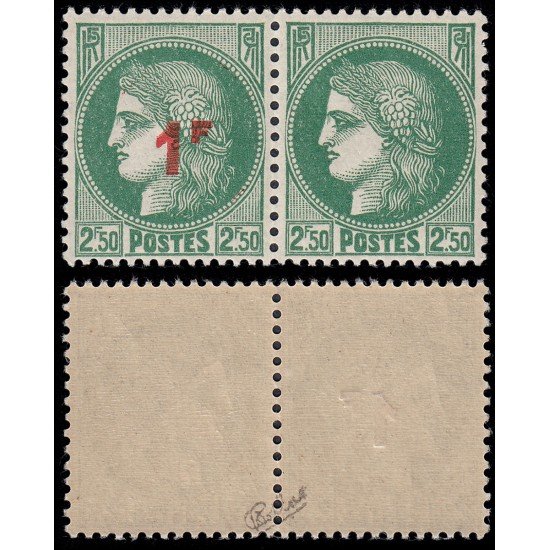 France Francia 488a 1940-41 Cérès Espectacular pareja MNH France Francia 488a 1940-41 Cérès Espectacular pareja MNH
