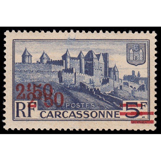 France Francia 490a 1940-41 Carcassone Doble sobrecarga MNH France Francia 490a 1940-41 Carcassone Doble sobrecarga MNH