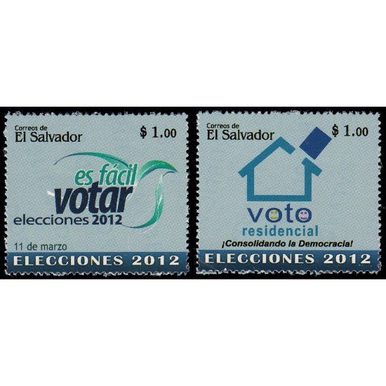 El Salvador 1829/30 2012 Elecciones 2012 Voto MNH El Salvador 1829/30 2012 Elecciones 2012 Voto MNH