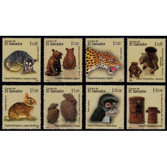 El Salvador 1838/45 2013 Fauna prehispánica MNH El Salvador 1838/45 2013 Fauna prehispánica MNH