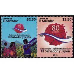 El Salvador 1851/52 2015 80 años relaciones diplomáticas El Salvador Japón MNH El Salvador 1851/52 2015 80 años relaciones diplomáticas El Salvador Japón MNH