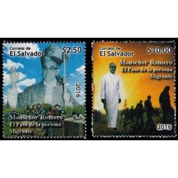El Salvador 1871/72 2016 Monseñor Romero el paso de la persona migrante MNH El Salvador 1871/72 2016 Monseñor Romero el paso de la persona migrante MNH
