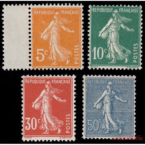 France Francia 158/61 1921-22 Semeuse MNH