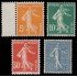 France Francia 158/61 1921-22 Semeuse MNH