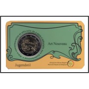 Bélgica 2023 Cartera Oficial Coin Card Moneda 2 € conmemorativa Art Noveau