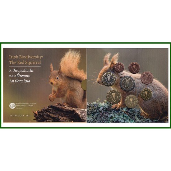 Irlanda 2023 Cartera Oficial Monedas € euro Biodiversidad en Irlanda Ardilla Roja