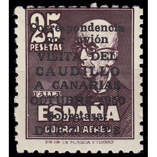 España Spain 1090 1951 Viaje del Caudillo a Canarias MH España Spain 1090 1951 Viaje del Caudillo a Canarias MH