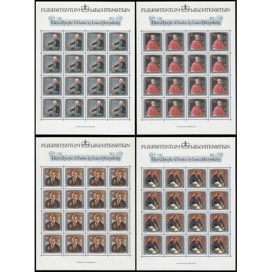 Liechtenstein 780/83 1984 Retratos de visitantes célebres MNH Liechtenstein 780/83 1984 Retratos de visitantes célebres MNH
