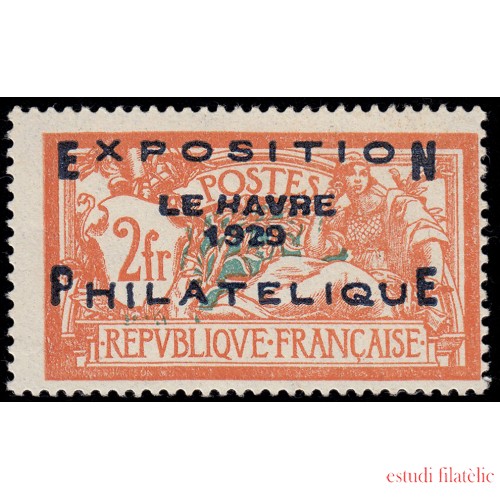 France Francia  257A 1929 Exposición Filatélica Havre MH