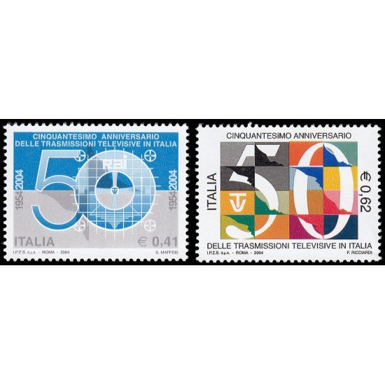 Italia Italy 2682/83 2004 50 aniv. la Televisión en Italia MNH Italia Italy 2682/83 2004 50 aniv. la Televisión en Italia MNH