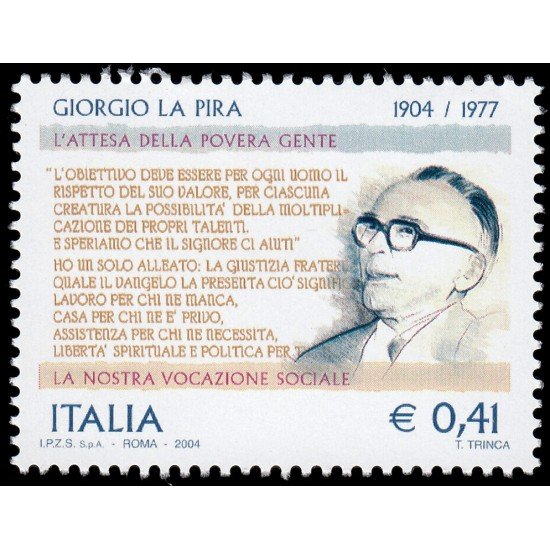 Italia Italy 2684 2004 Centenario del nacimiento Giorgio La Pira MNH Italia Italy 2684 2004 Centenario del nacimiento Giorgio La Pira MNH