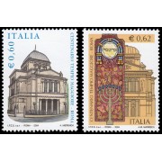 Italia Italy 2718/19 2004 100 aniv. Templo Mayor de Roma Gran Sinagoga MNH