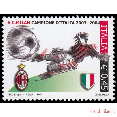 Italia Italy 2721 2004 El A.C. Milan campeón de Italia MNH