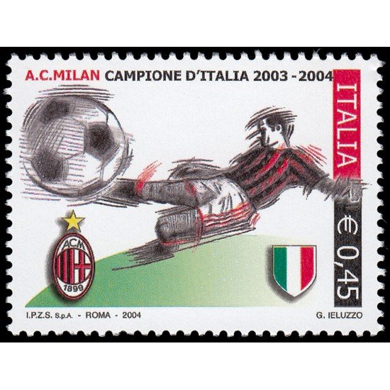 Italia Italy 2721 2004 El A.C. Milan campeón de Italia MNH Italia Italy 2721 2004 El A.C. Milan campeón de Italia MNH