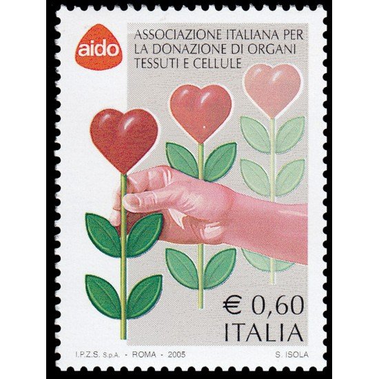 Italia Italy 2805 2005 Asociación Italiana para la donación de órganos AIDO MNH Italia Italy 2805 2005 Asociación Italiana para la donación de órganos AIDO MNH