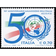 Italia Italy 2817 2005 50 aniv. Admisión de Italia en la ONU MNH