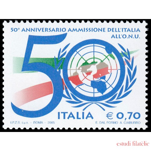 Italia Italy 2817 2005 50 aniv. Admisión de Italia en la ONU MNH