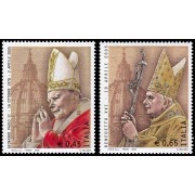 Italia Italy 2818/19 2005 Personalidades Religión Papa Juan Pablo II Papa Benedicto XVI MNH