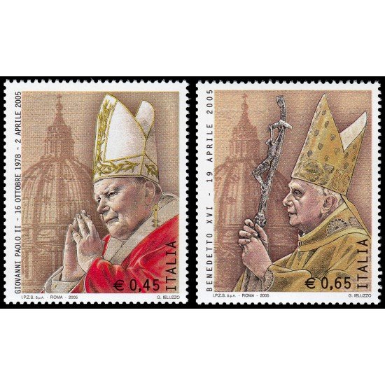 Italia Italy 2818/19 2005 Personalidades Religión Papa Juan Pablo II Papa Benedicto XVI MNH Italia Italy 2818/19 2005 Personalidades Religión Papa Juan Pablo II Papa Benedicto XVI MNH