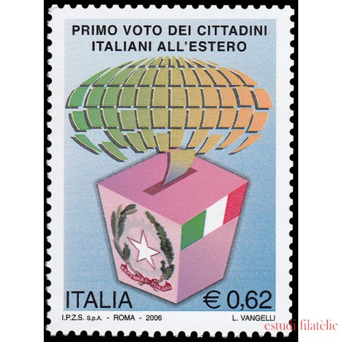 Italia Italy 2857 2006 Primer voto de ciudadanos italianos en el extranjero MNH