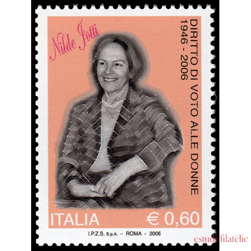 Italia Italy 2876 2006 60 aniv. Derecho a voto de las mujeres MNH