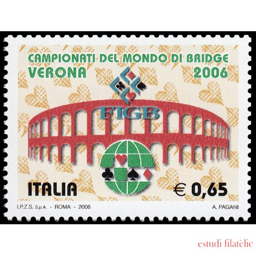Italia Italy 2878 2006 Campeonato mundial de Bridge en Verona MNH
