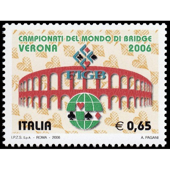 Italia Italy 2878 2006 Campeonato mundial de Bridge en Verona MNH Italia Italy 2878 2006 Campeonato mundial de Bridge en Verona MNH