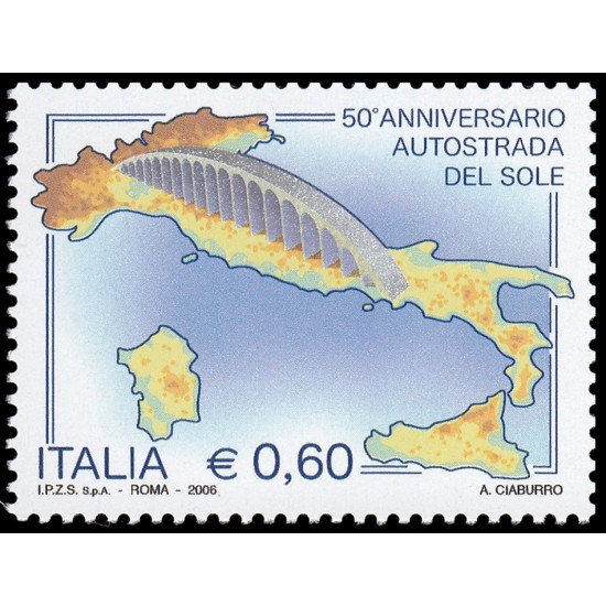 Italia Italy 2883 2006 50 aniv. Autopista de sol MNH Italia Italy 2883 2006 50 aniv. Autopista de sol MNH