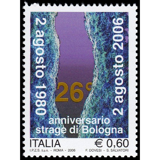 Italia Italy 2884 2006 26 aniv. Tragedia de Boloña MNH Italia Italy 2884 2006 26 aniv. Tragedia de Boloña MNH