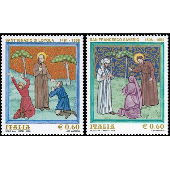 Italia Italy 2890/91 2006 Personalidades Religión San Ignacio de Loyola San Francisco Javier MNH Italia Italy 2890/91 2006 Personalidades Religión San Ignacio de Loyola San Francisco Javier MNH