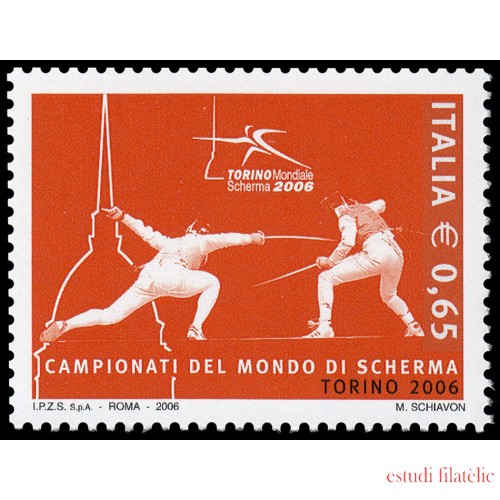 Italia Italy 2892 2006 Campeonato mundial de esgrima en Turín MNH