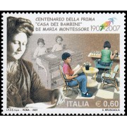 Italia Italy 2904 2007 100 aniv. primera Casa del Niño de María Montessori MNH