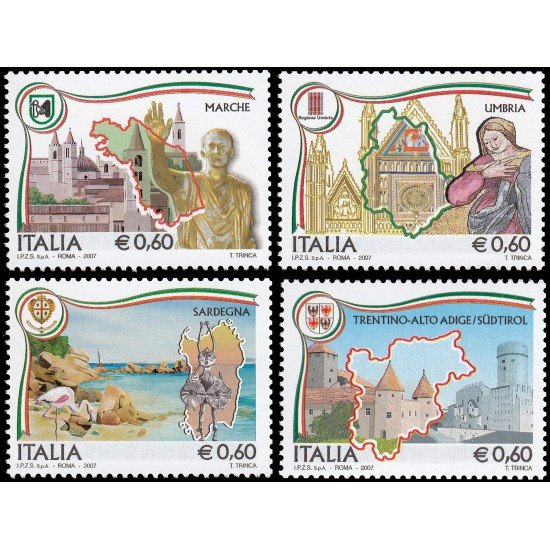 Italia Italy 2920/23 2007 Regiones italianas MNH