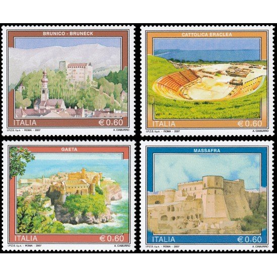 Italia Italy 2927/30 2007 Turismo Brunico, Cattolica Eraclea, Gaeta, Massafra MNH Italia Italy 2927/30 2007 Turismo Brunico, Cattolica Eraclea, Gaeta, Massafra MNH