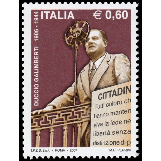 Italia Italy 2935 2007 Personalidades Política Duccio Galimberti MNH