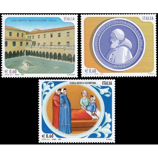 Italia Italy 2954/56 2007 Escuela y Universidades italianas MNH Italia Italy 2954/56 2007 Escuela y Universidades italianas MNH