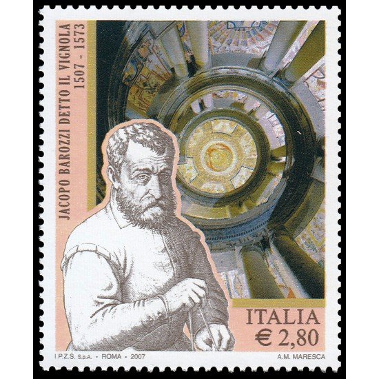 Italia Italy 2960 2007 Personalidades Arquitectura Jacoppo Barozzi MNH Italia Italy 2960 2007 Personalidades Arquitectura Jacoppo Barozzi MNH