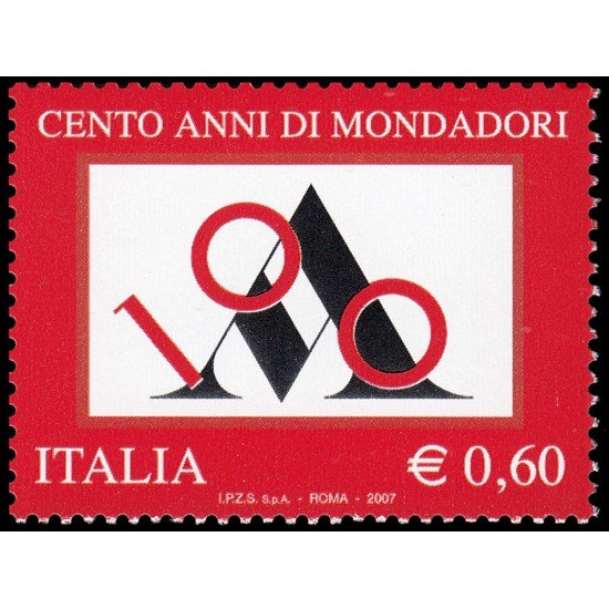 Italia Italy 2969 2007 100 aniv. Sociedad Editorial Mondatori MNH Italia Italy 2969 2007 100 aniv. Sociedad Editorial Mondatori MNH