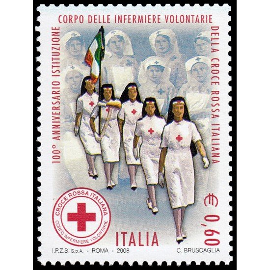 Italia Italy 2975 2008 100 aniv. Cuerpo de enfermeras voluntarias de la Cruz Roja MNH Italia Italy 2975 2008 100 aniv. Cuerpo de enfermeras voluntarias de la Cruz Roja MNH